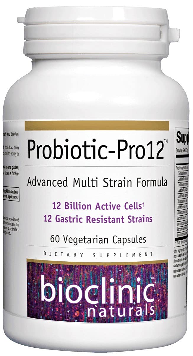 Bioclinic Naturals Probiotic-Pro 12 - 60 vcaps | 12 Billion CFU, 12 Strains