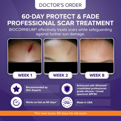 Biocorneum Advanced Scar Treatment with Silishield and SPF 30 – Fast-Drying Silicone Gel, Surgeon-Recommended for New and Old Scars