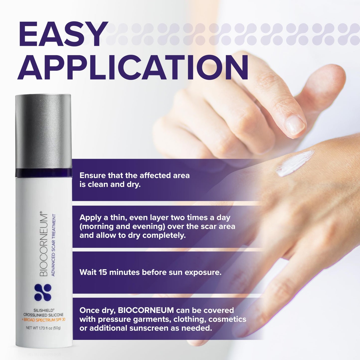 BIOCORNEUM Advanced Scar Treatment with Silishield SPF 30 (50g) – Surgeon-Recommended Silicone Scar Gel