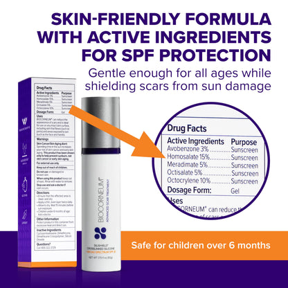 Biocorneum Advanced Scar Treatment with Silishield and SPF 30 – Fast-Drying Silicone Gel, Surgeon-Recommended for New and Old Scars