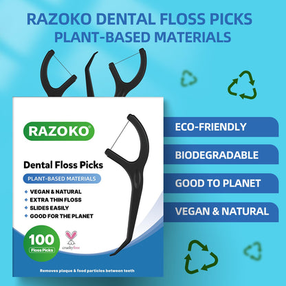 Biodegradable Dental Floss Picks | Easy Glide for Fresh Breath & Healthy Gums