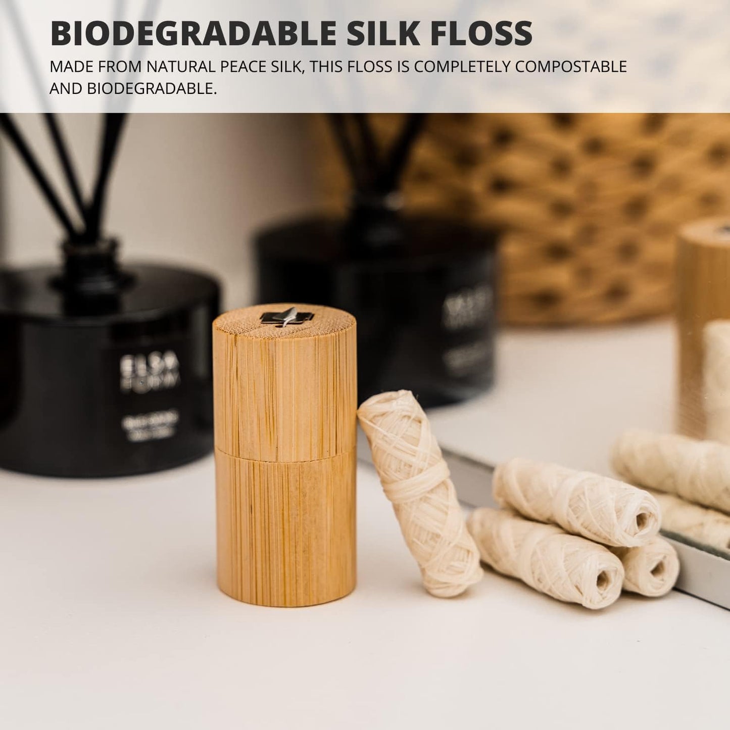 Biodegradable Silk Dental Floss Refill - Six Pack (6 x 33 Yards) | Peace Silk, Mint