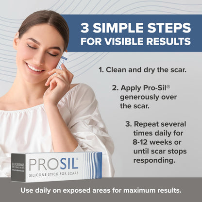 BIODERMIS ProSIL Silicone Scar Stick – Non-Invasive Scar Gel for Surgical, Acne & Burn Scars (17g)