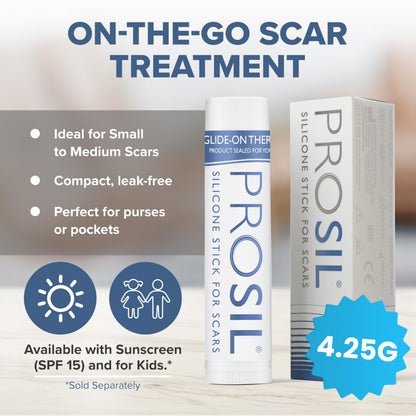 BIODERMIS PROSIL Silicone Scar Stick 4.25g | Glide-On, Mess-Free Scar Care