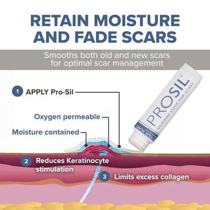 BIODERMIS PROSIL Silicone Scar Stick 4.25g | Glide-On, Mess-Free Scar Care