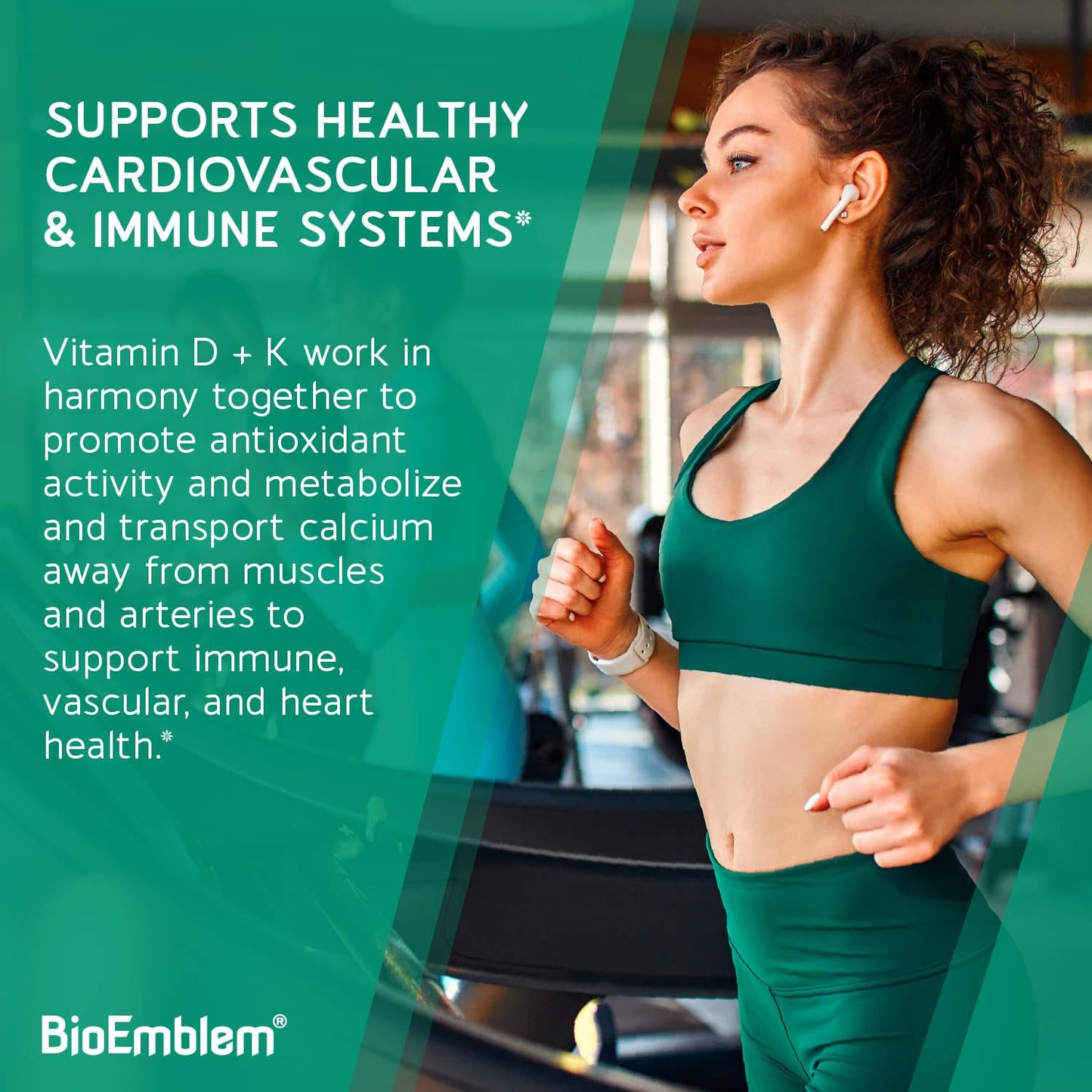 BioEmblem Vitamin D3 K2 Capsules (5000IU/200mcg) – 3-in-1 MK7 MK4, Vegetarian, Non-GMO, 90 Caps