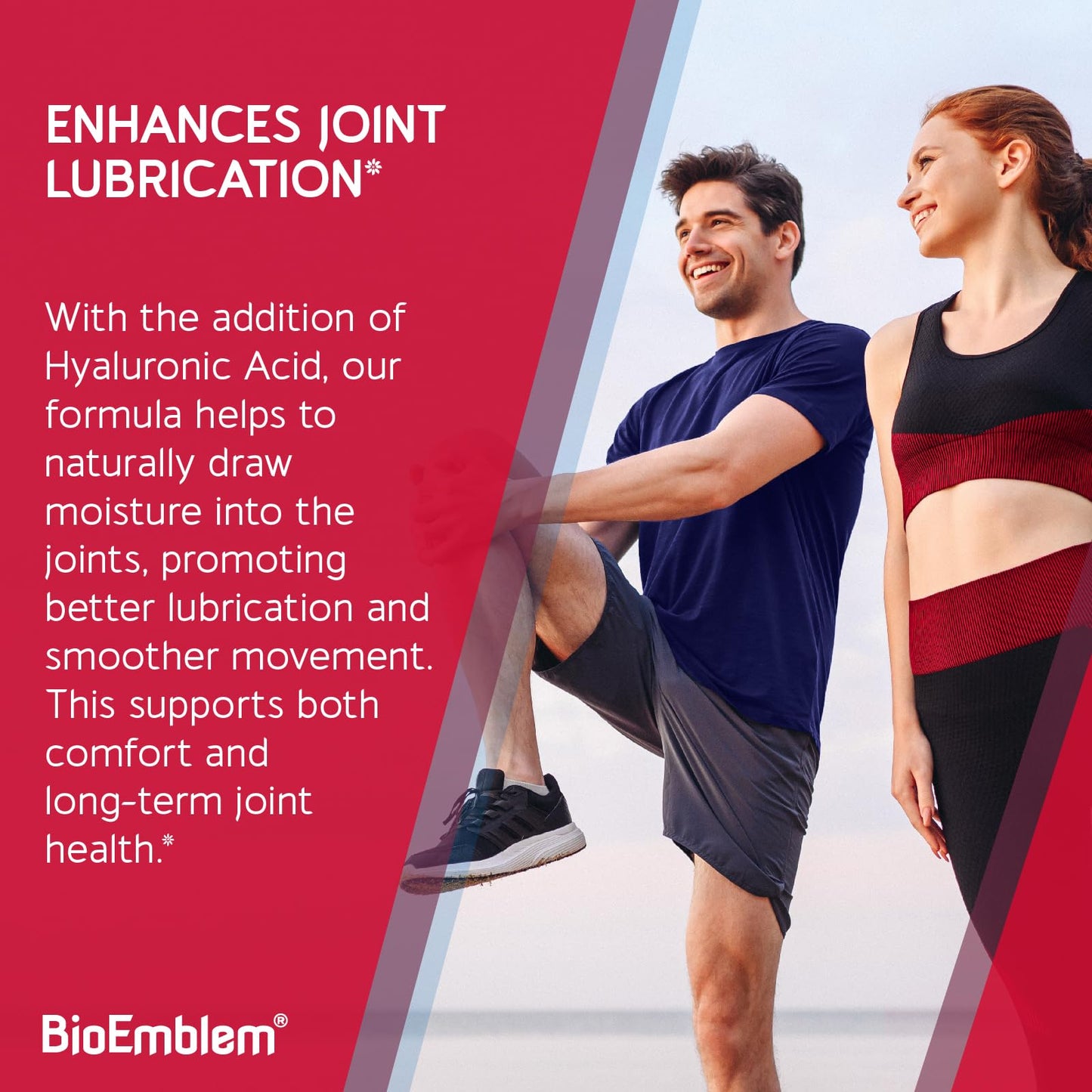 BioEmblem Joint Support - Glucosamine Chondroitin + MSM 1500 MG | Boswellia, Turmeric & Hyaluronic Acid - Non-GMO 90 Caps