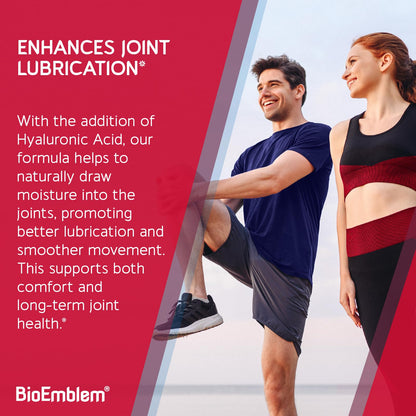 BioEmblem Joint Support - Glucosamine Chondroitin + MSM 1500 MG | Boswellia, Turmeric & Hyaluronic Acid - Non-GMO 90 Caps