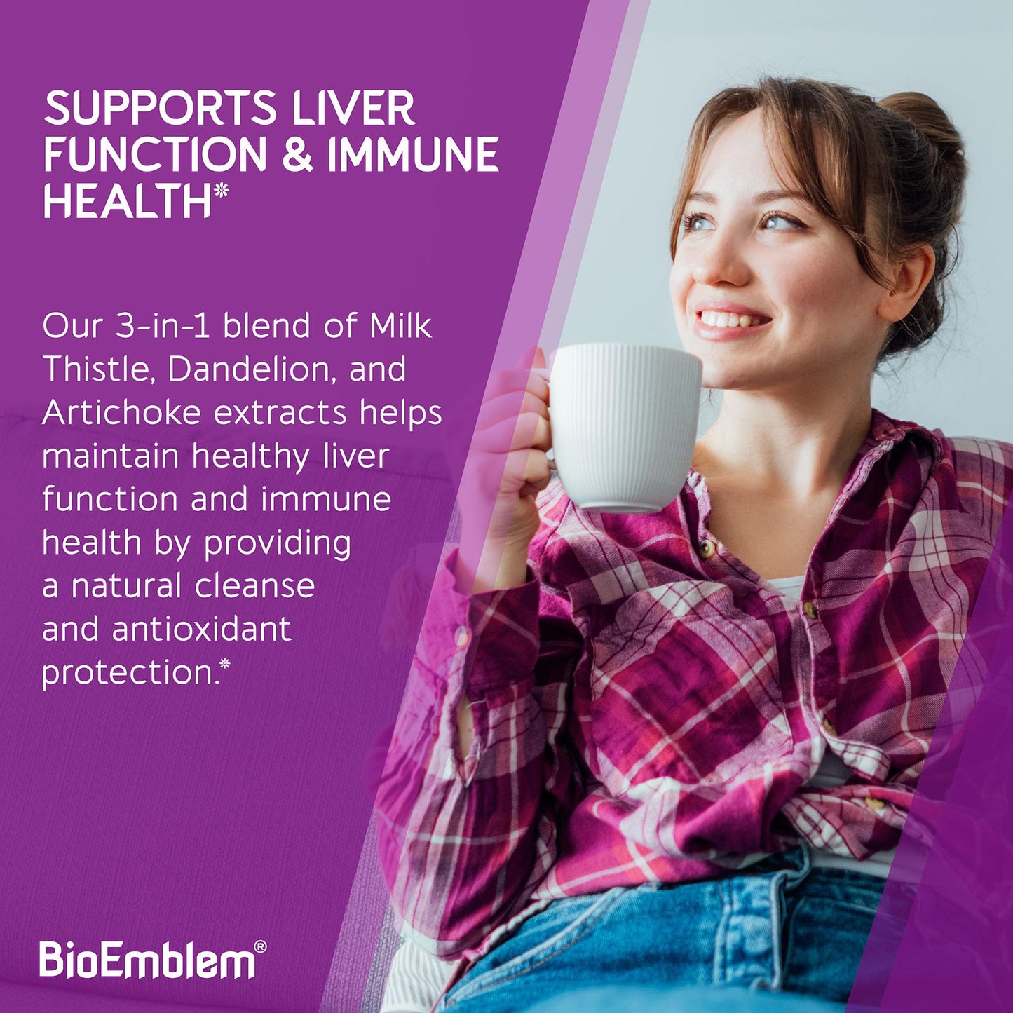 BioEmblem USDA Organic Liver Cleanse – 80% Silymarin Milk Thistle, 60 Caps