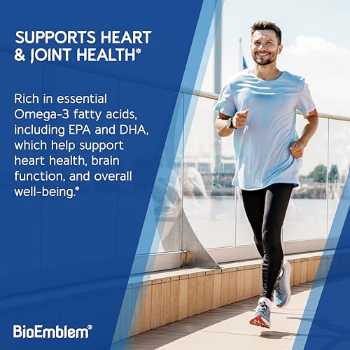 BioEmblem Omega-3 Fish Oil 2000mg – Small Softgels, High Absorption, 120 Ct