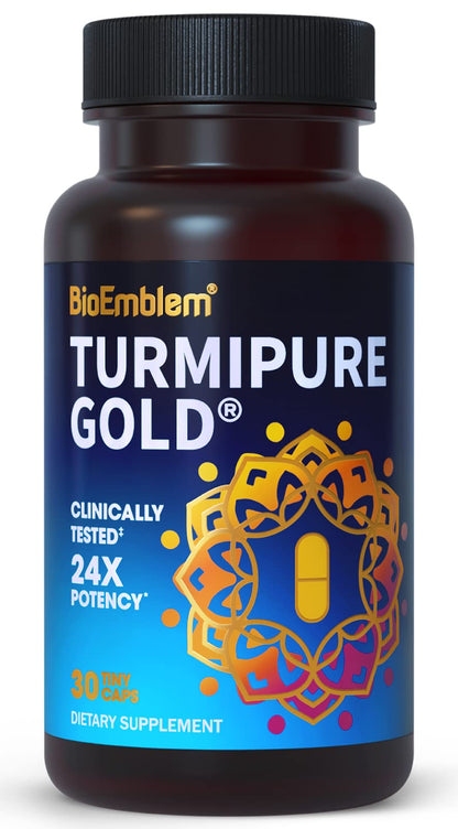 BioEmblem Turmeric Curcumin with TurmiPure Gold - 24x Absorption - 30 Servings