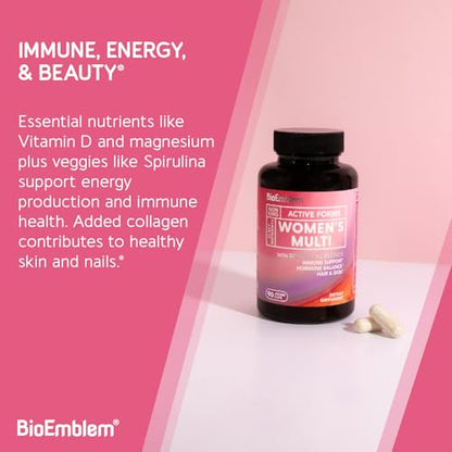 BioEmblem Women's Multivitamin – Complete Daily Multi (Gluten Free, 90 Capsules)