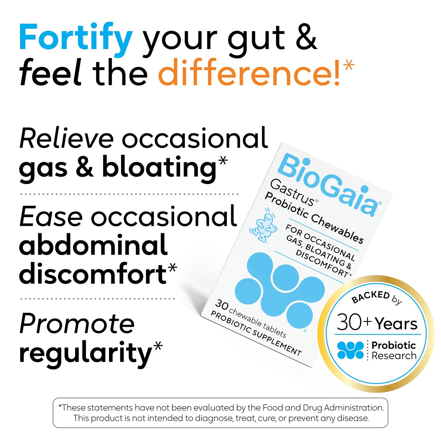 BioGaia Gastrus Gut Health Probiotic 2-Pack | Eases Abdominal Discomfort, Gas & Bloating