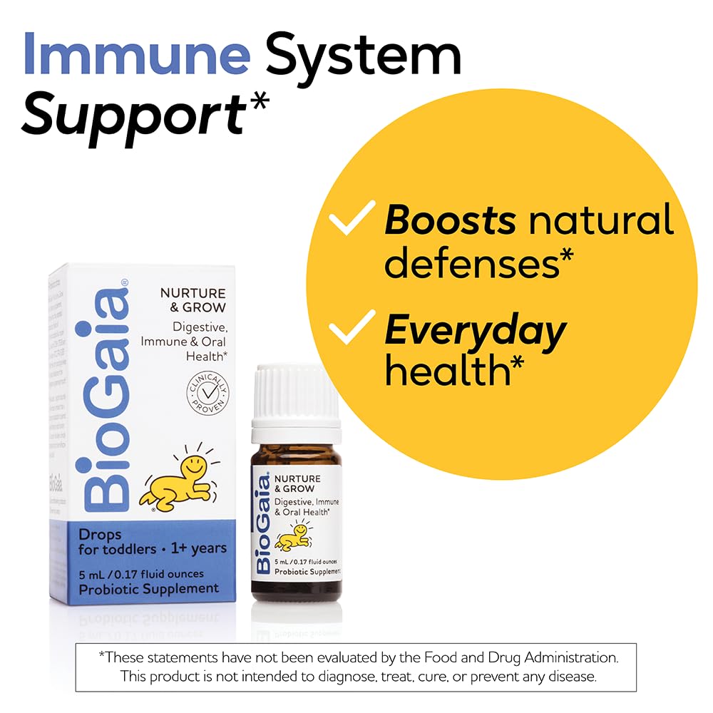 BioGaia Nurture & Grow Toddler Probiotic – Liquid, Allergen-Free | 25-Day Supply