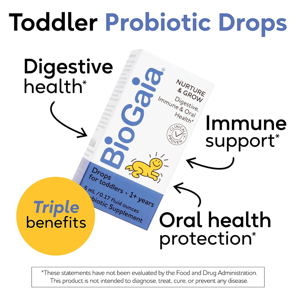 BioGaia Nurture & Grow Toddler Probiotic – Liquid, Allergen-Free | 25-Day Supply
