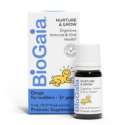 BioGaia Nurture & Grow Toddler Probiotic – Liquid, Allergen-Free | 25-Day Supply