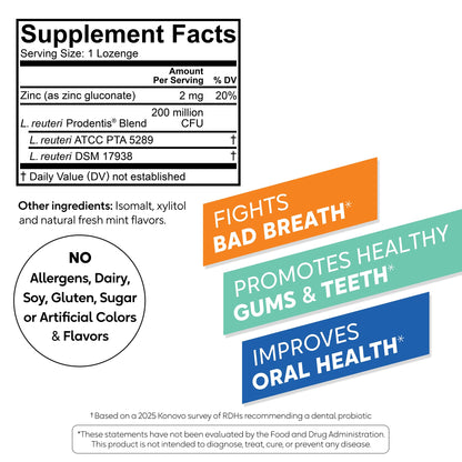 BioGaia Prodentis Fresh Breath - Oral Probiotics + Zinc | Fights Bad Breath
