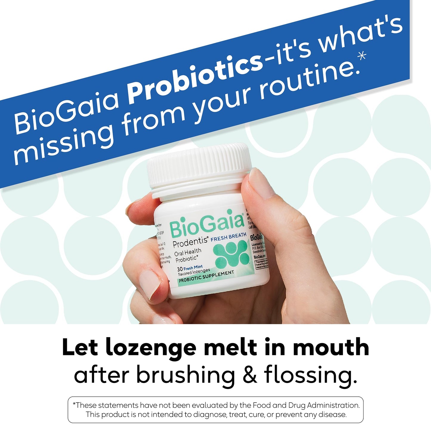 BioGaia Prodentis Fresh Breath - Oral Probiotics + Zinc | Fights Bad Breath