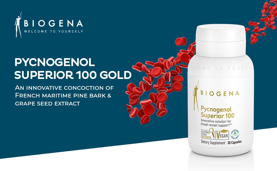 Biogena Pycnogenol 100 mg Gold – Pine Bark Extract for Blood Circulation
