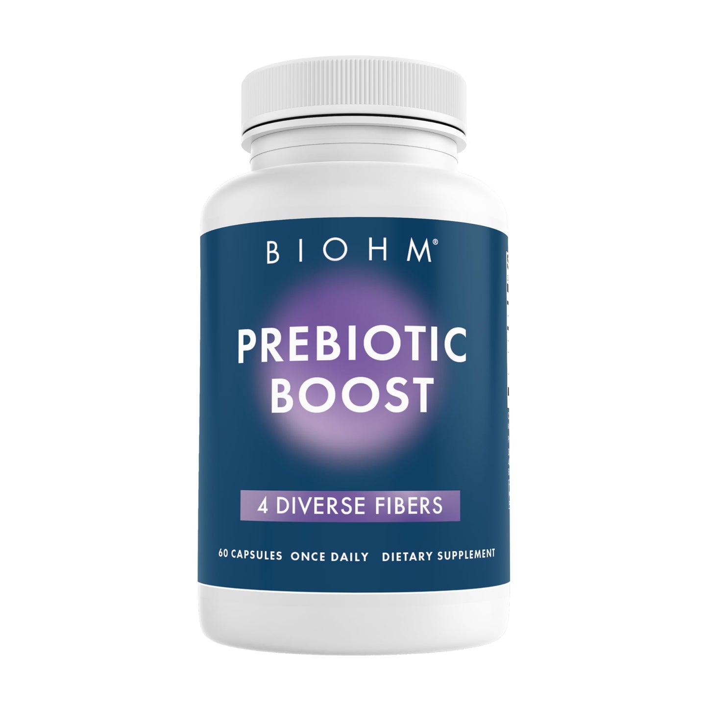 BIOHM Prebiotic Fiber Supplement (60 Capsules) – 4 Diverse Fibers for Probiotic Environment, Gut Health & Immune System Support