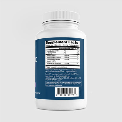 BIOHM Prebiotic Fiber Supplement (60 Capsules) – 4 Diverse Fibers for Probiotic Environment, Gut Health & Immune System Support