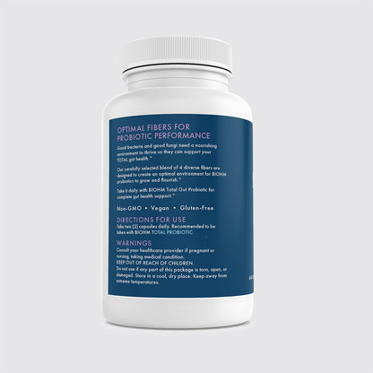 BIOHM Prebiotic Fiber Supplement (60 Capsules) – 4 Diverse Fibers for Probiotic Environment, Gut Health & Immune System Support