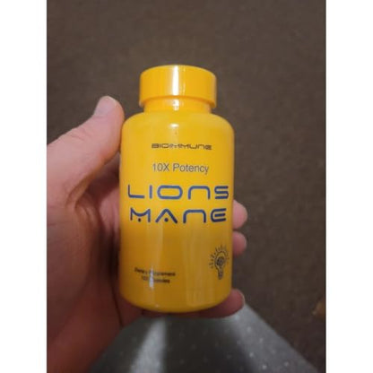 BioImmune Organic Lions Mane Supplement Capsules 120 | 10X Extract (Equivalent to 18,000 mg) | Litropane Immune & Brain Support