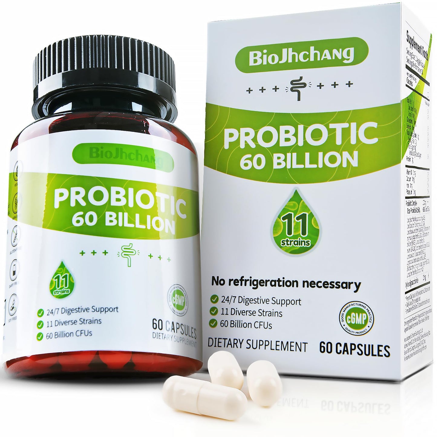 BioJhchang Probiotics 60B CFUs | 11 Strains for Immune & Digestive Health