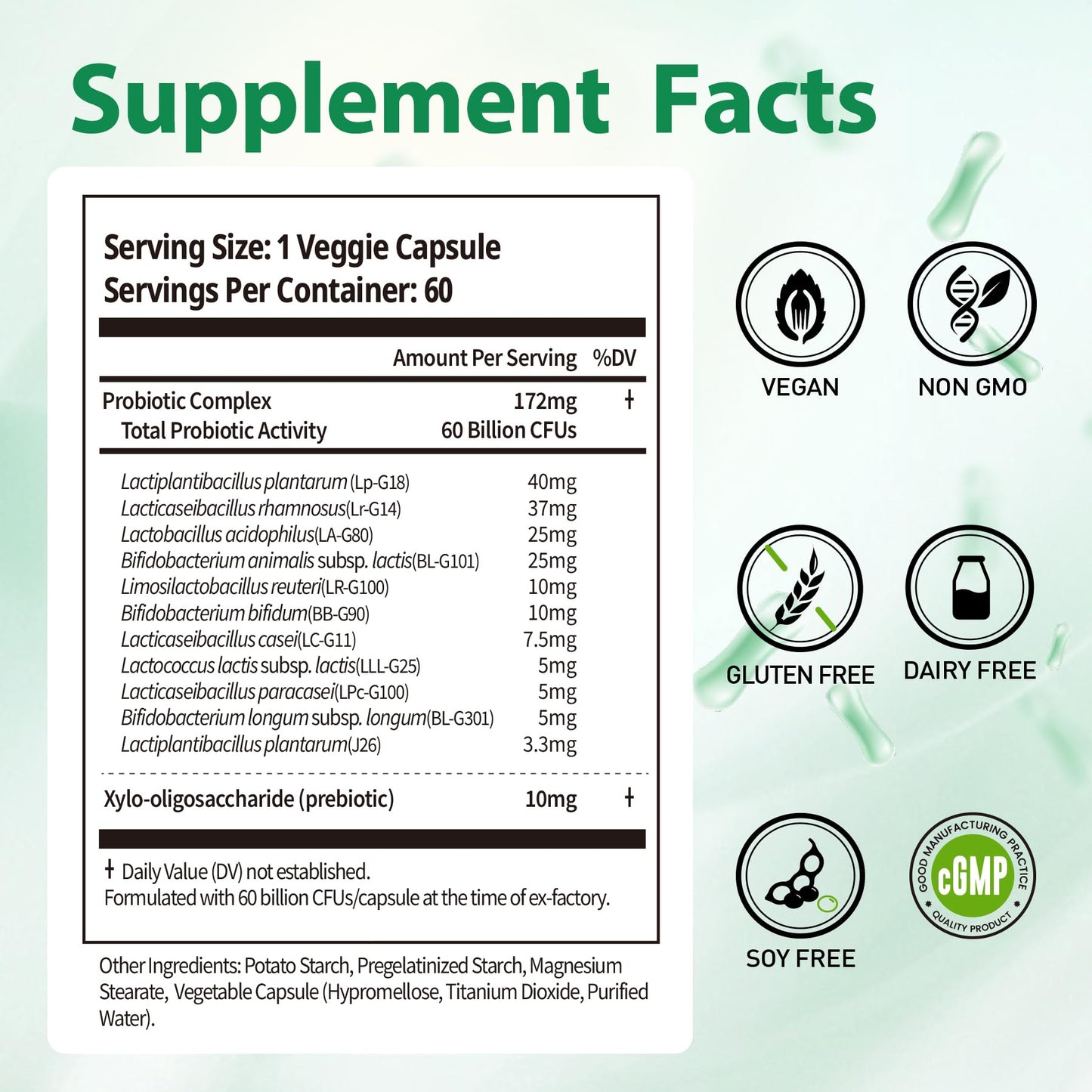 BioJhchang Probiotics 60B CFUs | 11 Strains for Immune & Digestive Health