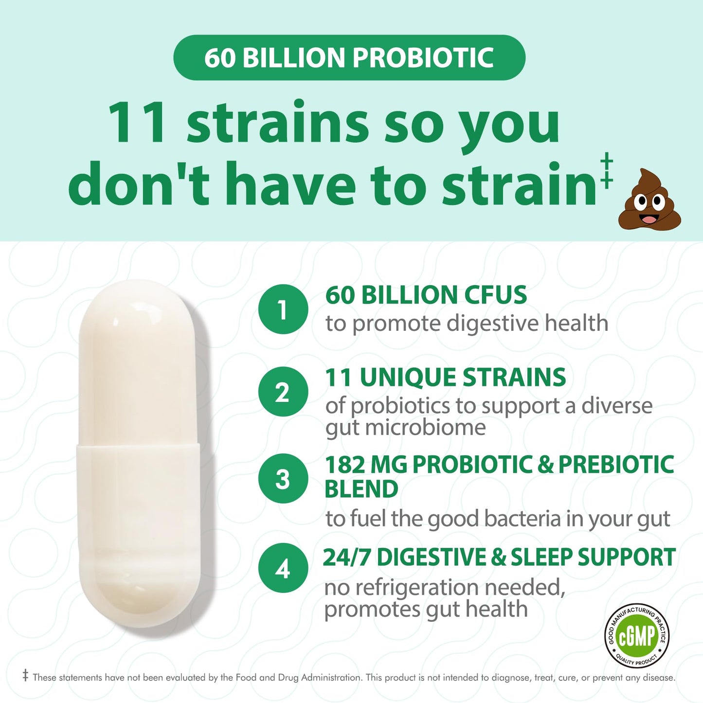 BioJhchang Probiotics 60B CFUs | 11 Strains for Immune & Digestive Health
