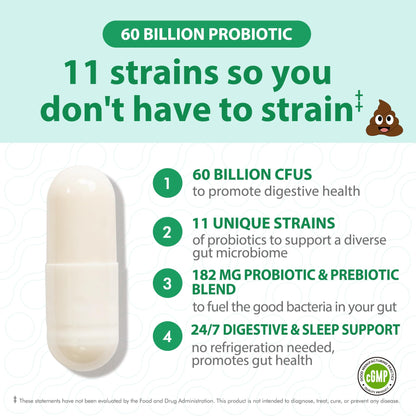 BioJhchang Probiotics 60B CFUs | 11 Strains for Immune & Digestive Health