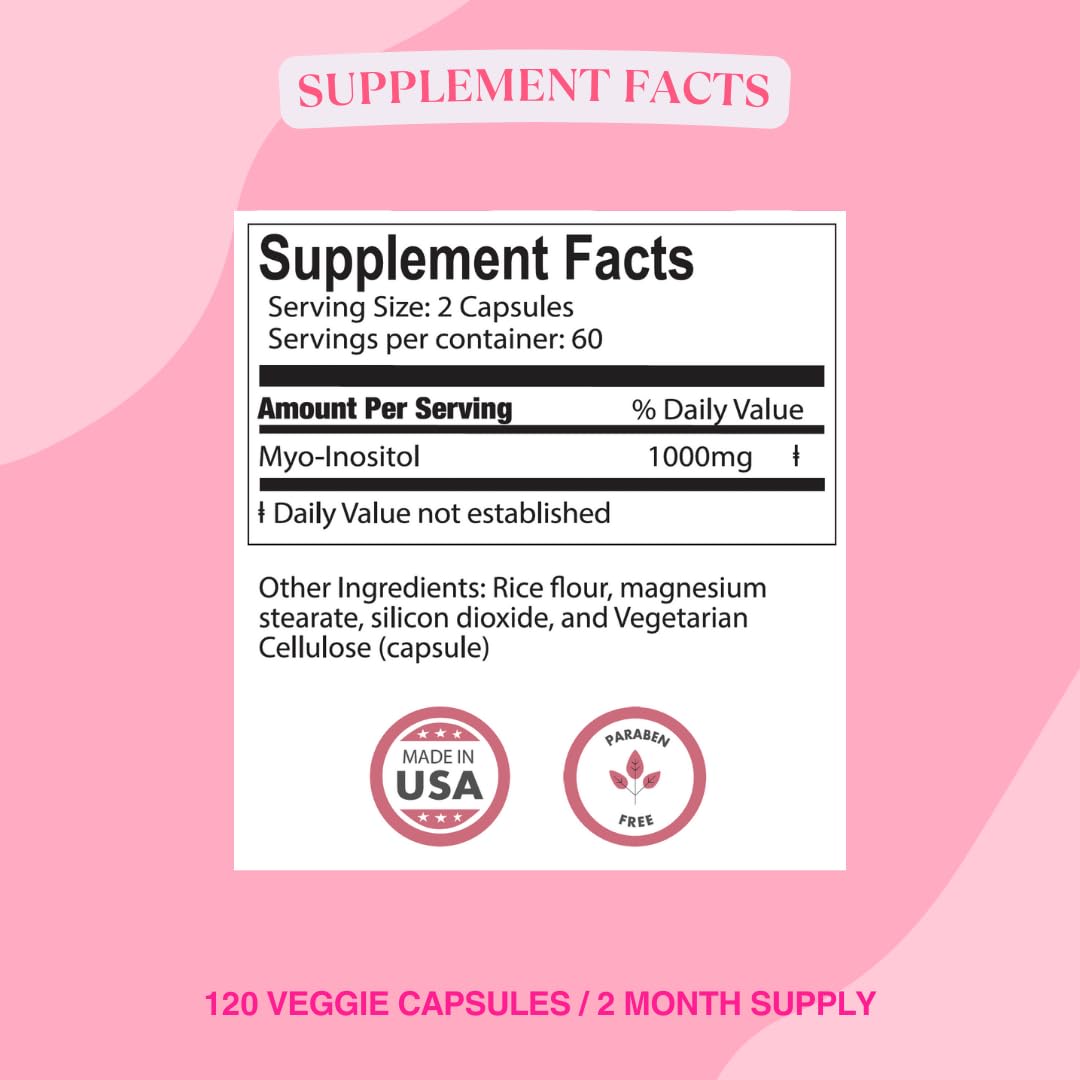 BIOLABS PRO Myo-Inositol 1000mg – 120 Caps (2-Month Supply) – Non-GMO, Gluten-Free, Kosher