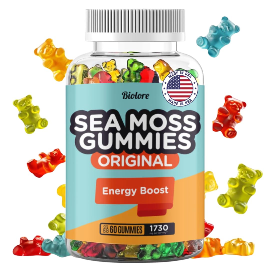 Biolore Sea Moss Gummies - Vegan 3-in-1 with Bladderwrack & Burdock, 60pcs