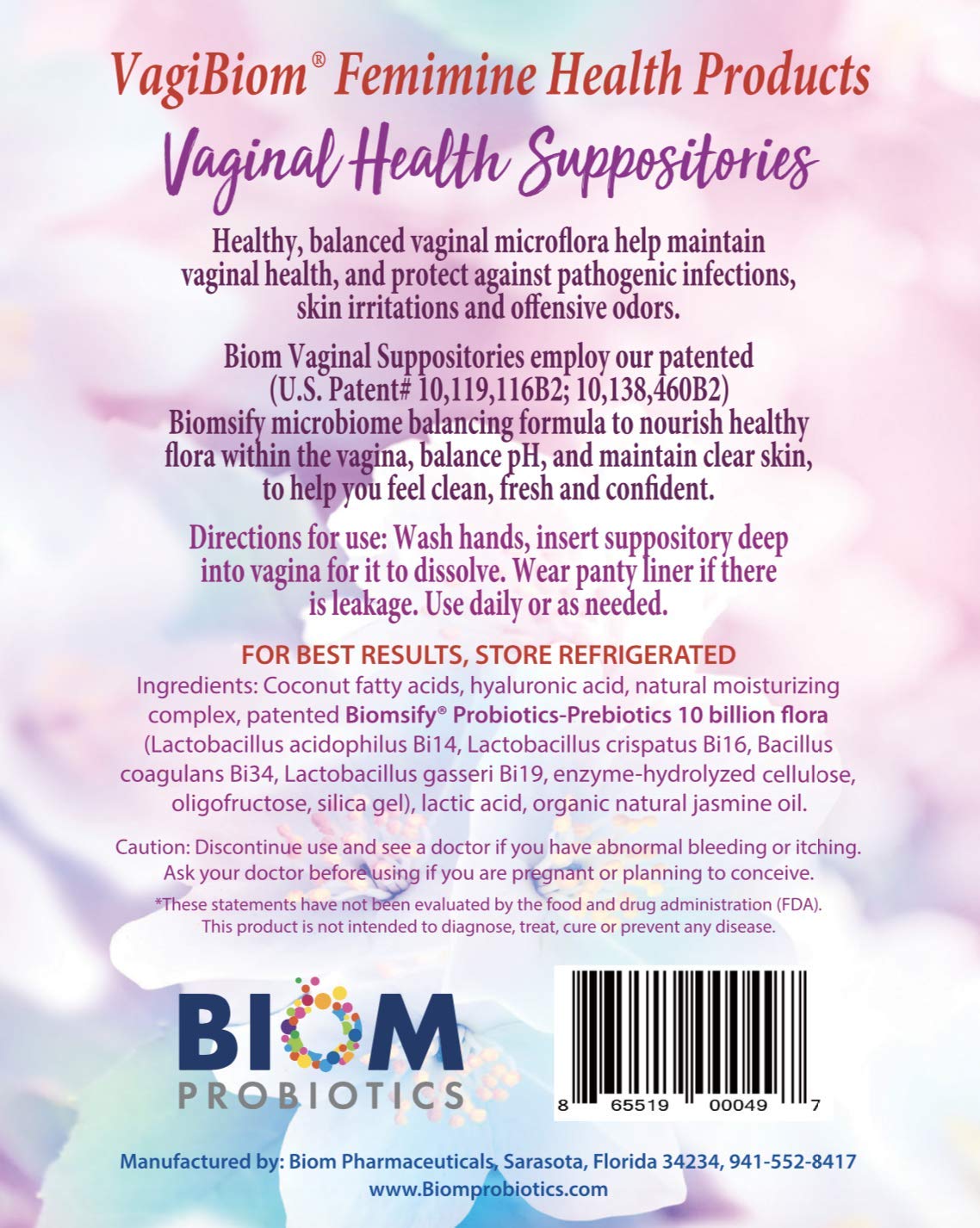 Biom Vaginal Probiotic Suppositories – Balance, pH & Odor Control | Biom Probiotics