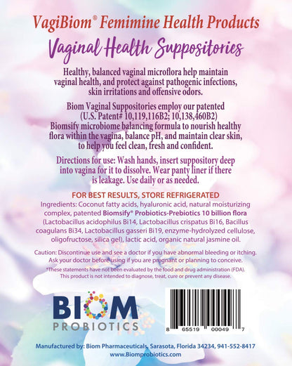 Biom Vaginal Probiotic Suppositories – Balance, pH & Odor Control | Biom Probiotics