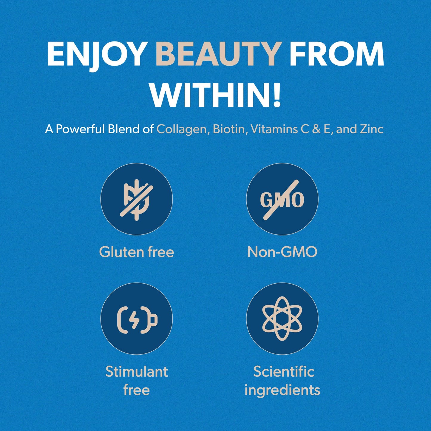 BIOMA Hair, Skin & Nails Gummies – Biotin, Collagen, Zinc, Vitamin C & D – Gluten-Free, 180 Gummies