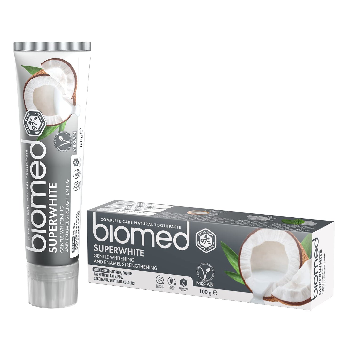 Biomed Superwhite Coconut Whitening Toothpaste 100g - Fluoride-Free & Vegan