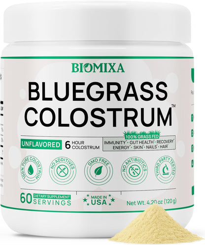 Bovine Colostrum Supplement – 100% Pure, Grass-Fed, Unflavored (60 Servings) | Made in USA