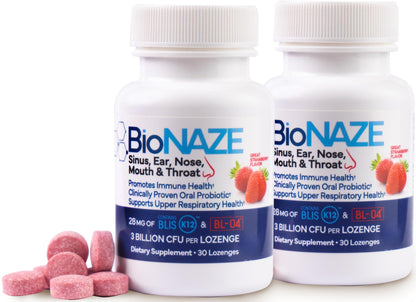 Bionaze Oral Probiotic BLIS K12 & BL-04 – 2 Pack for Sinus, Bad Breath & Post-Nasal Drain