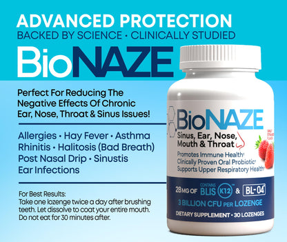Bionaze BLIS K12 & BL-04 Oral Probiotic – 30 Count | Oral & Respiratory Support