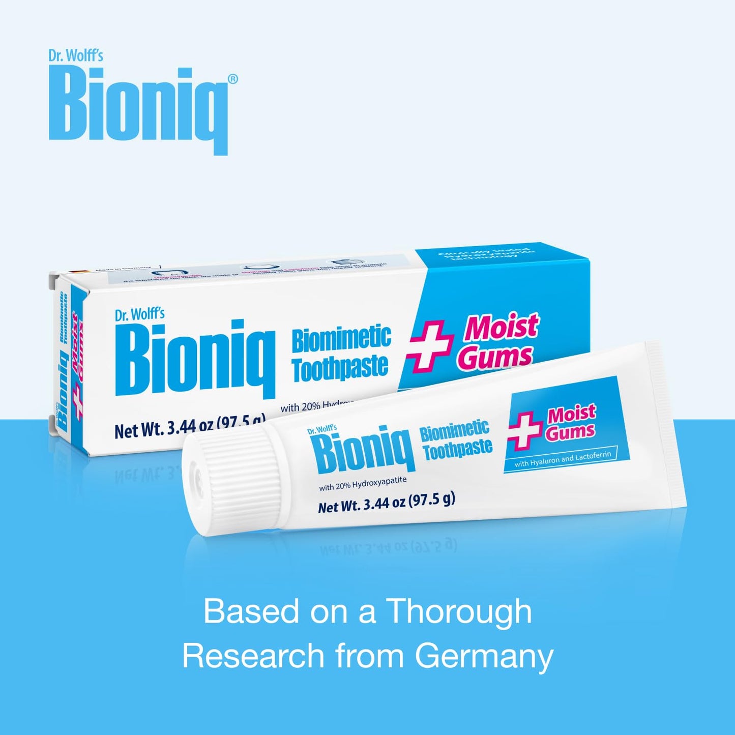 Bioniq Moist Gum Toothpaste — 20% Hydroxyapatite, Fluoride Free, Mint, 3.44 oz