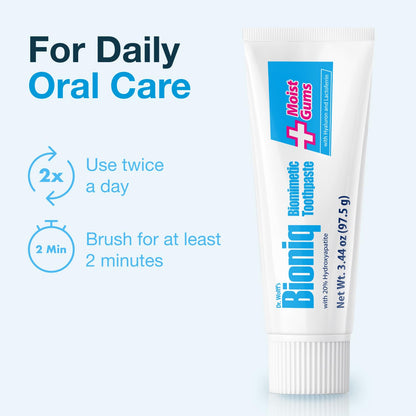 Bioniq Moist Gum Toothpaste — 20% Hydroxyapatite, Fluoride Free, Mint, 3.44 oz