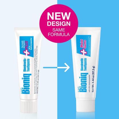 Bioniq Moist Gum Toothpaste — 20% Hydroxyapatite, Fluoride Free, Mint, 3.44 oz