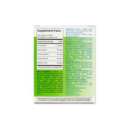 Bionorica Sinupret Adult Strength - Natural Sinus & Immune Support - 50 Tablets