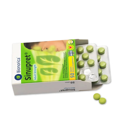 Bionorica Sinupret Adult Strength - Natural Sinus & Immune Support - 50 Tablets