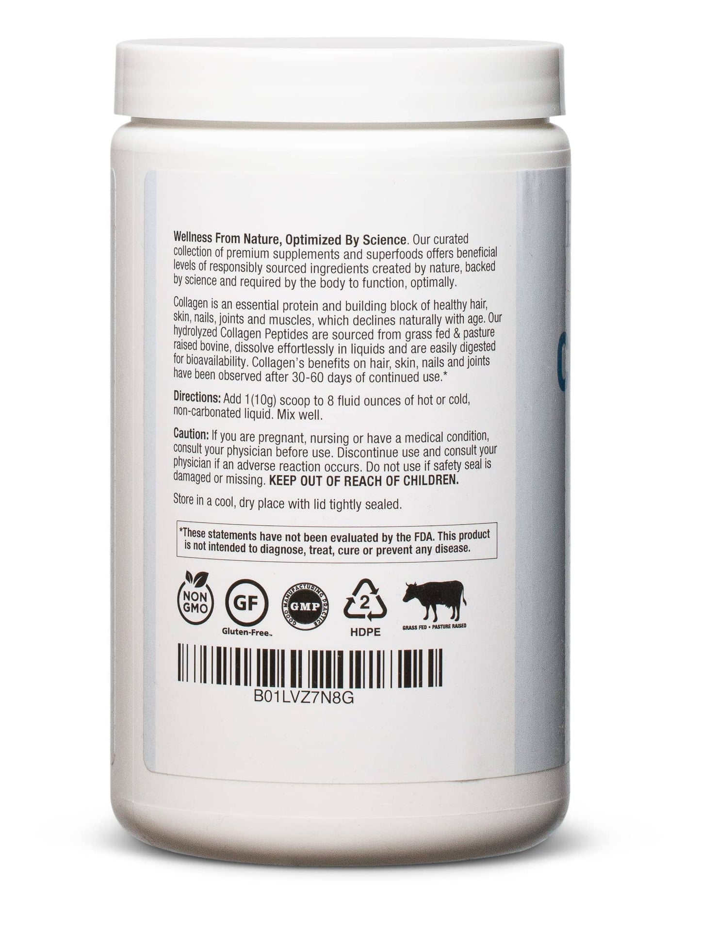 BioOptimal Collagen Peptides Powder – Grass-Fed, Pasture-Raised Hydrolyzed Protein Supplement for Skin, Hair & Nails – Non-GMO, Zero Sugar | 30 Servings