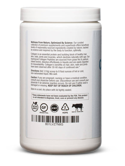 BioOptimal Collagen Peptides Powder – Grass-Fed, Pasture-Raised Hydrolyzed Protein Supplement for Skin, Hair & Nails – Non-GMO, Zero Sugar | 30 Servings