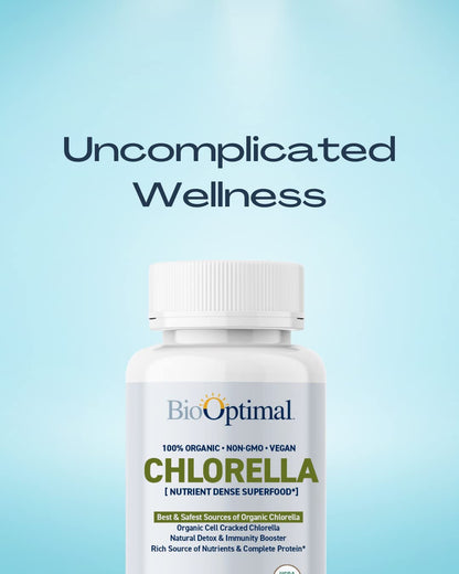 BioOptimal Organic Chlorella Tablets - 500mg, 120 Tablets | Organic & Non-GMO