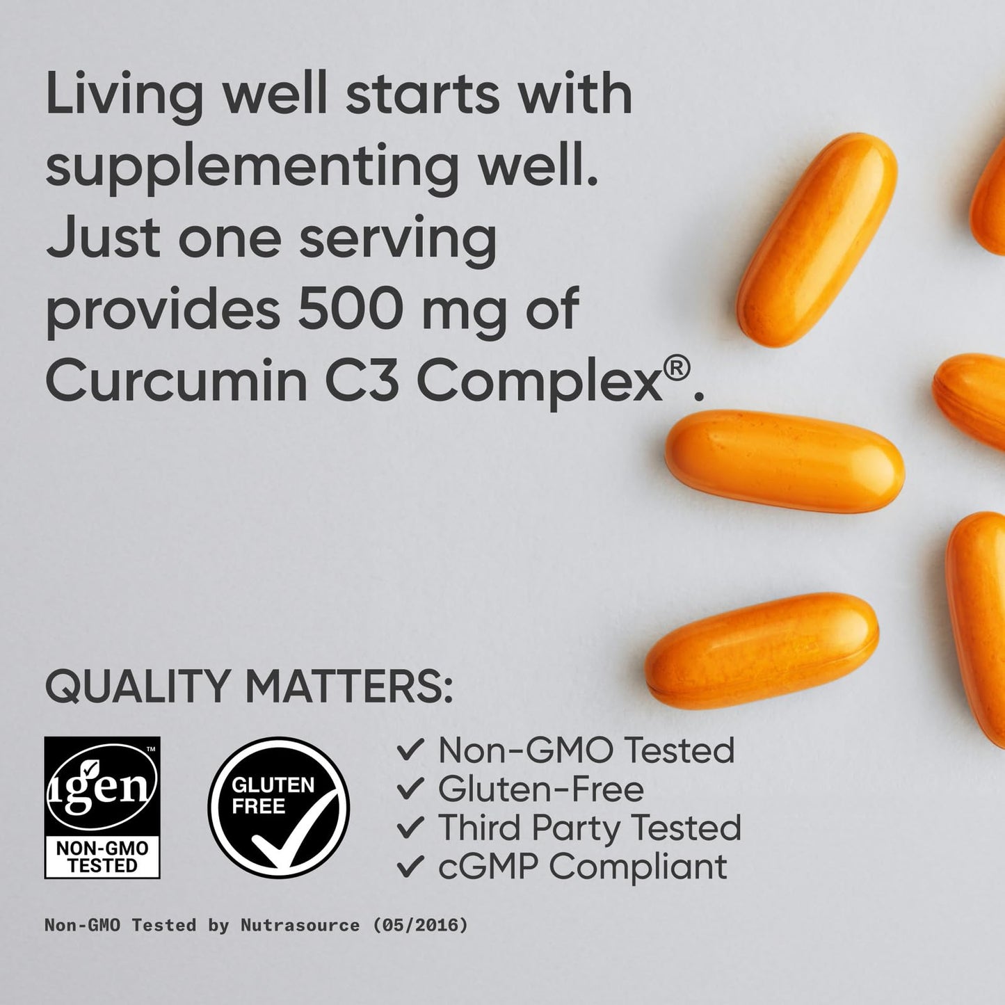 Sports Research Turmeric Curcumin C3 Complex Softgels – 500mg, 120 Count | BioPerine & Organic Coconut Oil | Non-GMO & Gluten Free