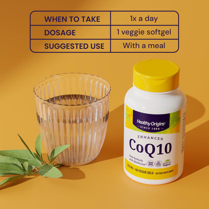 Healthy Origins CoQ10 200 mg with BioPerine® – Heart Health & Energy (60 Veggie Gels, Gluten-Free, Non-GMO)